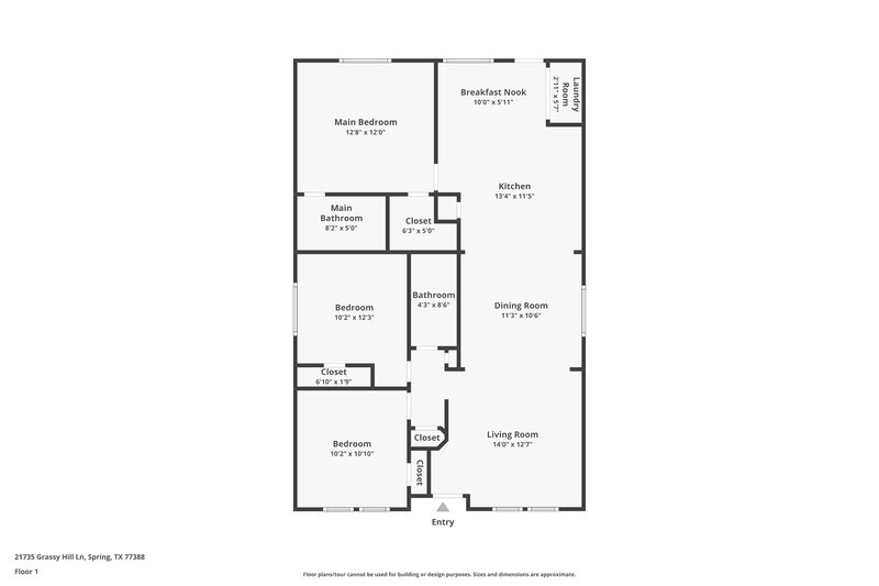 1,755/Mo, 21735 Grassy Hill Ln Spring, TX 77388 Floor Plan View