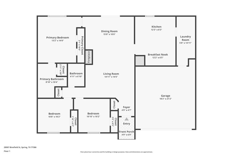 1,655/Mo, 28907 Binefield St Spring, TX 77386 Floor Plan View