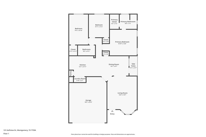 1,450/Mo, 131 Golfview Dr Montgomery, TX 77356 Floor Plan View