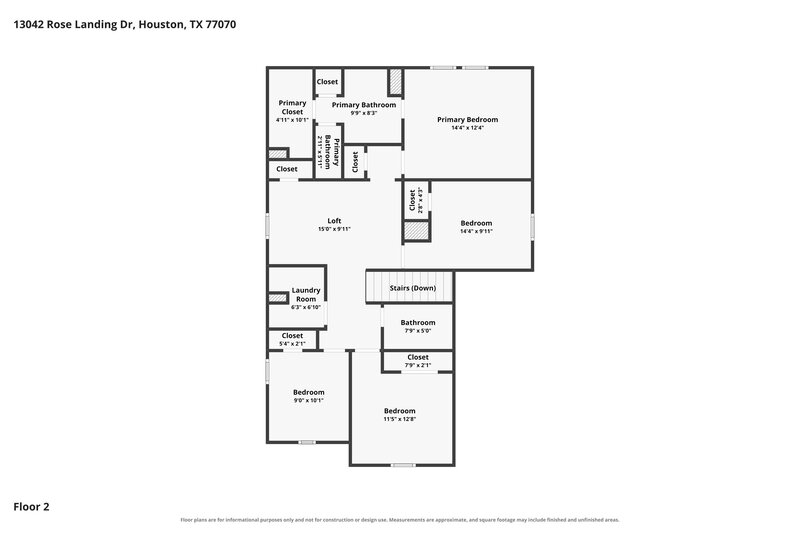 2,040/Mo, 13042 Rose Landing Dr Houston, TX 77070 Floor Plan View 2