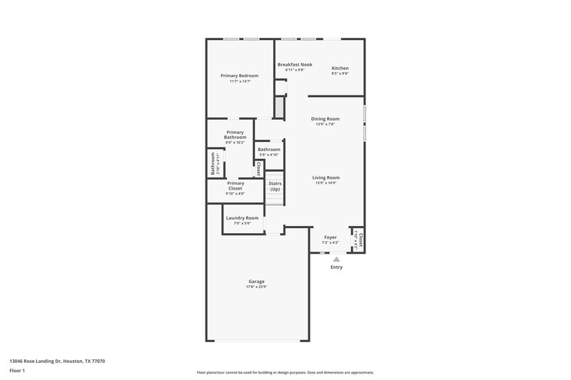 2,095/Mo, 13046 Rose Landing Dr Houston, TX 77070 Floorplan View