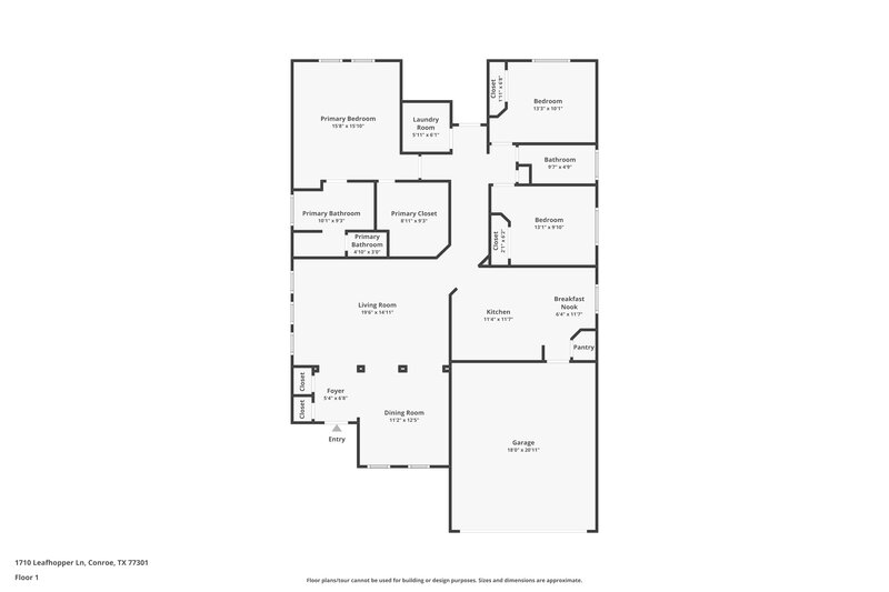 1,830/Mo, 1710 Leafhopper Ln Conroe, TX 77301 Floor Plan View
