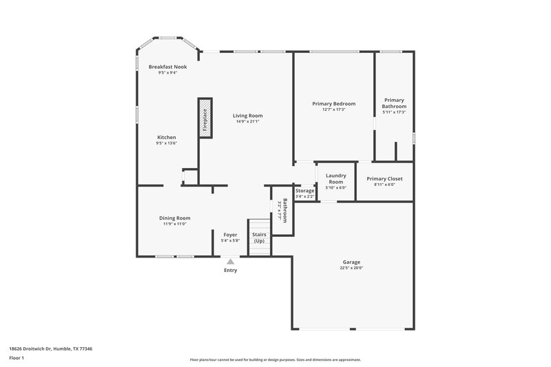 1,790/Mo, 18626 Droitwich Dr Humble, TX 77346 Floor Plan View
