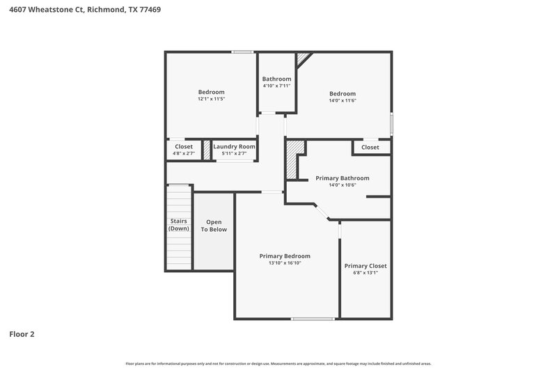1,940/Mo, 4607 Wheatstone Ct Richmond, TX 77469 Floor Plan View 2