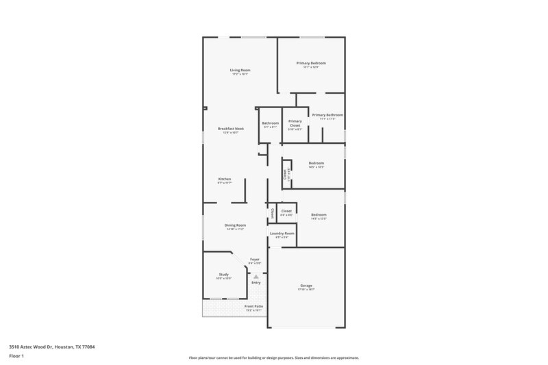 1,730/Mo, 3510 Aztec Wood Dr Houston, TX 77084 Floor Plan View