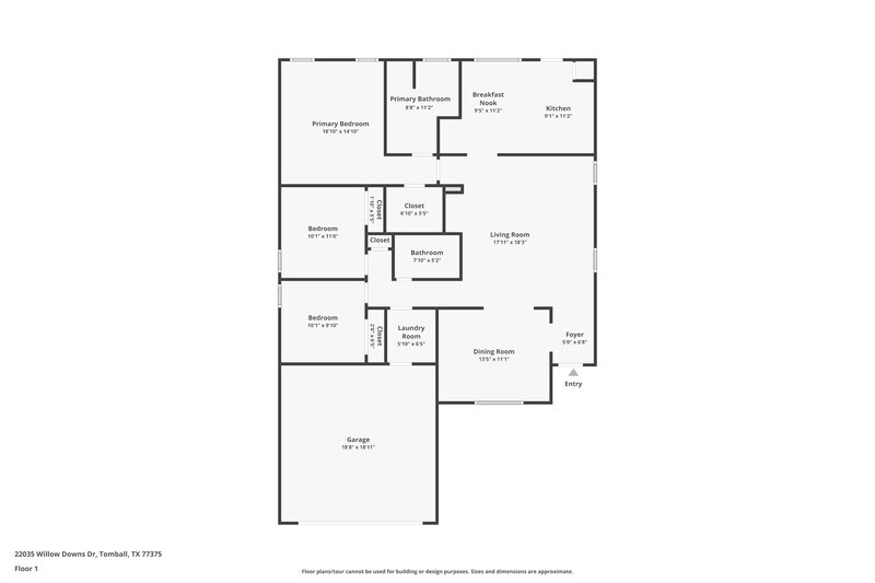 1,710/Mo, 22035 Willow Downs Dr Tomball, TX 77375 Floorplan View