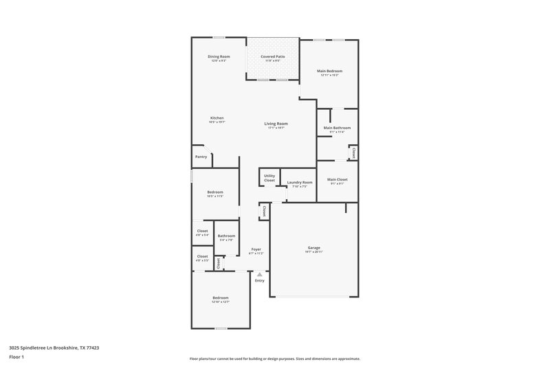 2,205/Mo, 3025 Spindletree Ln Brookshire, TX 77423 Floor Plan View