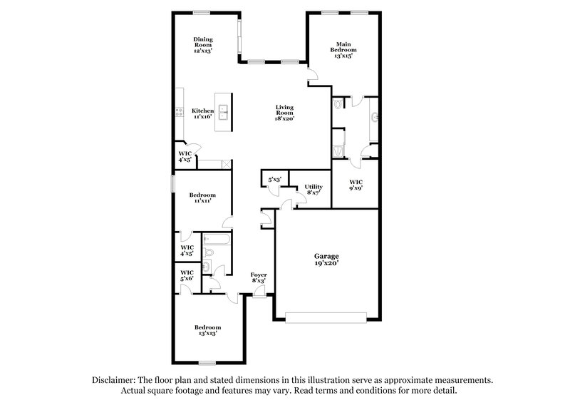 2,205/Mo, 4004 Silver Linden Ln Brookshire, TX 77423 Floor Plan View