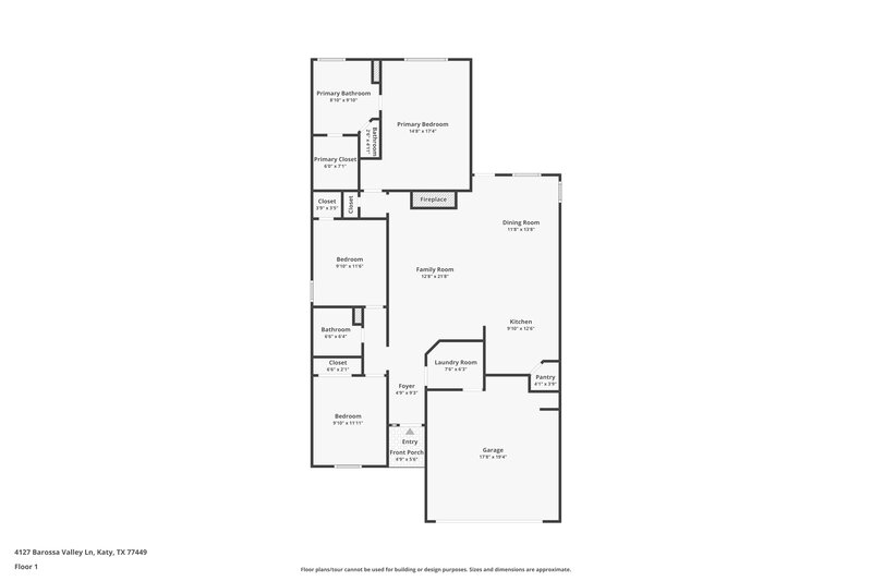1,760/Mo, 4127 Barossa Valley Ln Katy, TX 77449 Floor Plan View