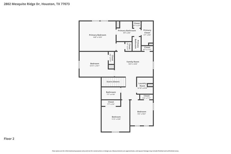 2,000/Mo, 2802 Mesquite Ridge Dr Houston, TX 77073 Floor Plan View 2