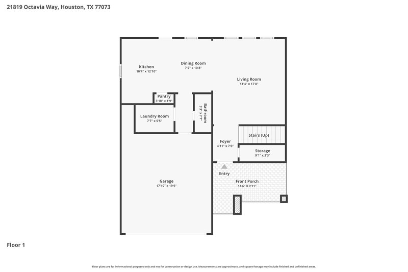 2,205/Mo, 21819 Octavia Way Houston, TX 77073 Floor Plan View