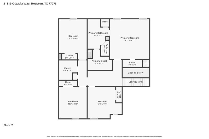 2,205/Mo, 21819 Octavia Way Houston, TX 77073 Floor Plan View 2