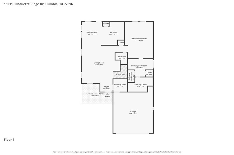 2,210/Mo, 15031 Silhouette Ridge Dr Humble, TX 77396 Floor Plan View