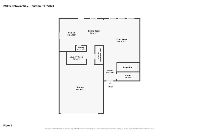 2,120/Mo, 21835 Octavia Way Houston, TX 77073 Floor Plan View