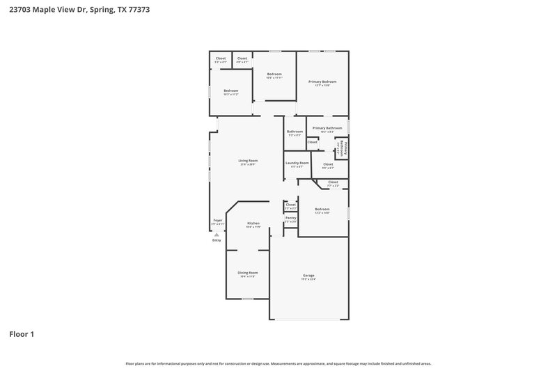 1,930/Mo, 23703 Maple View Dr Spring, TX 77373 Floor Plan View