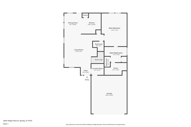 2,095/Mo, 23631 Maple View Dr Spring, TX 77373 Floor Plan View