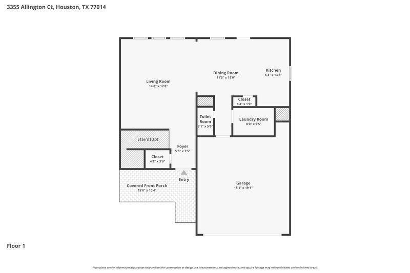 1,990/Mo, 3355 Allington Ct Houston, TX 77014 Floor Plan View