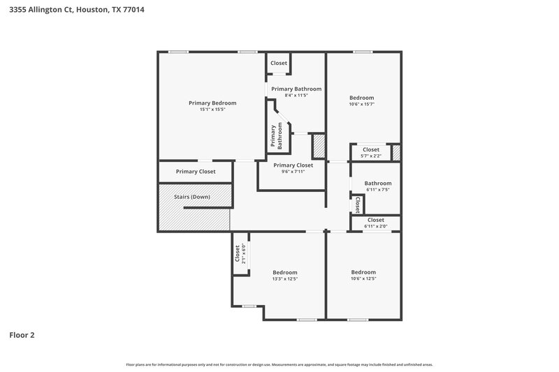 1,990/Mo, 3355 Allington Ct Houston, TX 77014 Floor Plan View 2