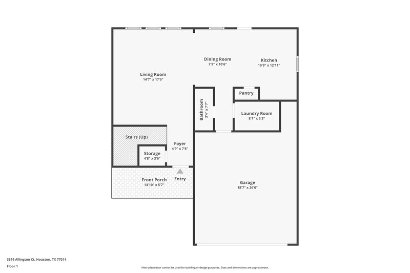 1,795/Mo, 3319 Allington Ct Houston, TX 77014 Floor Plan View
