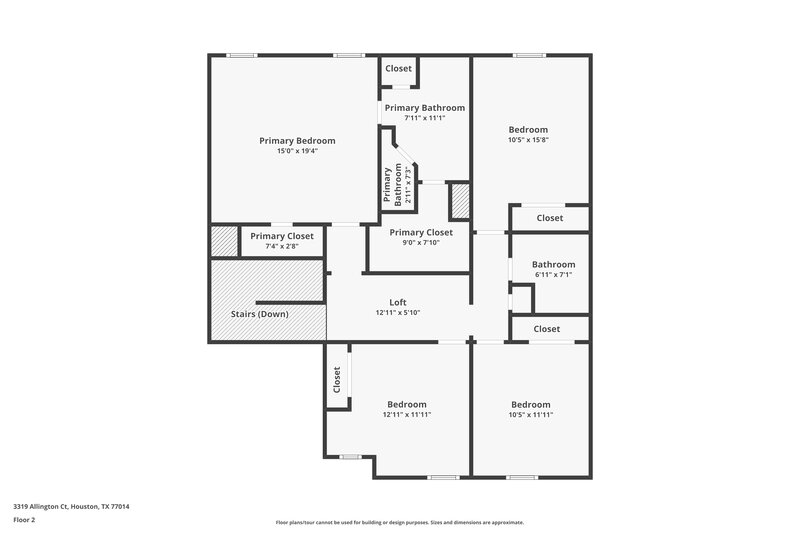 1,795/Mo, 3319 Allington Ct Houston, TX 77014 Floor Plan View 2