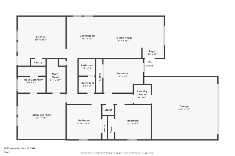 2,000/Mo, 19527 Kadabra Dr Katy, TX 77449 Floorplan View