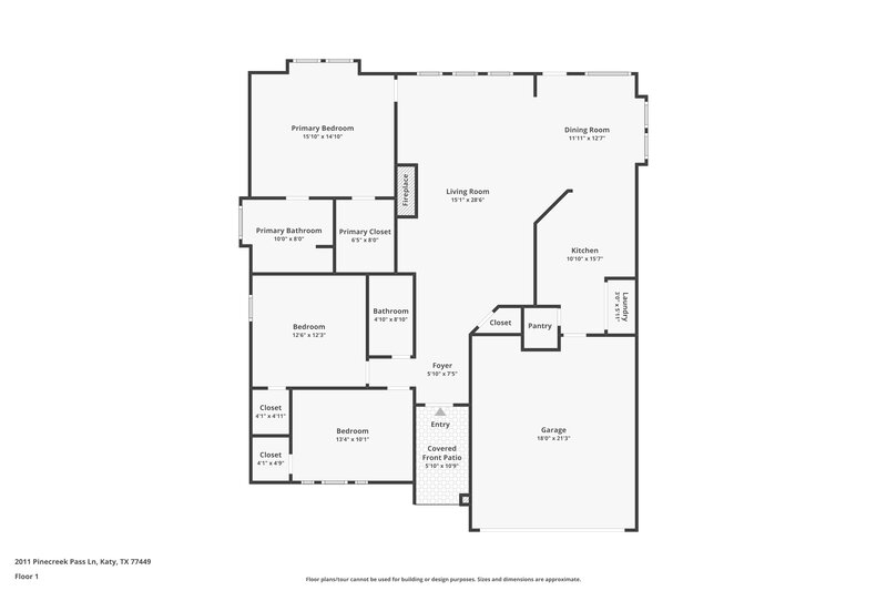 1,855/Mo, 2011 Pinecreek Pass Ln Katy, TX 77449 Floor Plan View