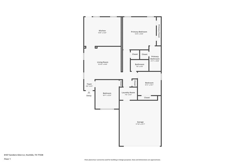 1,600/Mo, 8107 Sanders Glen Ln Humble, TX 77338 Floor Plan View
