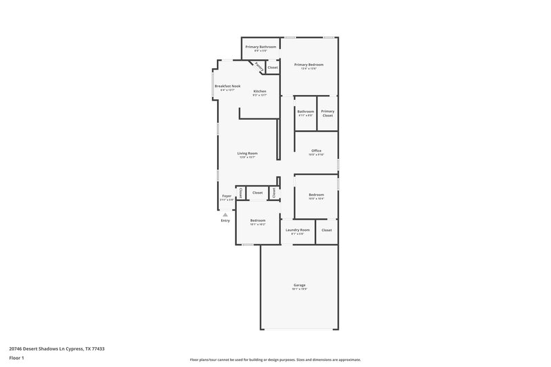 1,780/Mo, 20746 Desert Shadows Ln Cypress, TX 77433 Floorplan View