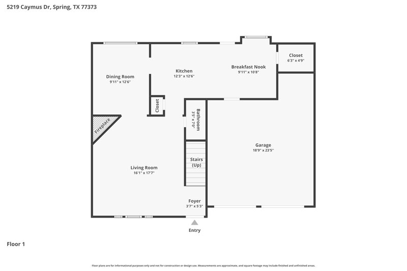 1,830/Mo, 5219 Caymus Dr Spring, TX 77373 Floor Plan View