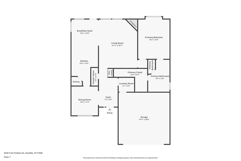 1,940/Mo, 5418 Trail Timbers Dr Humble, TX 77346 Floor Plan View