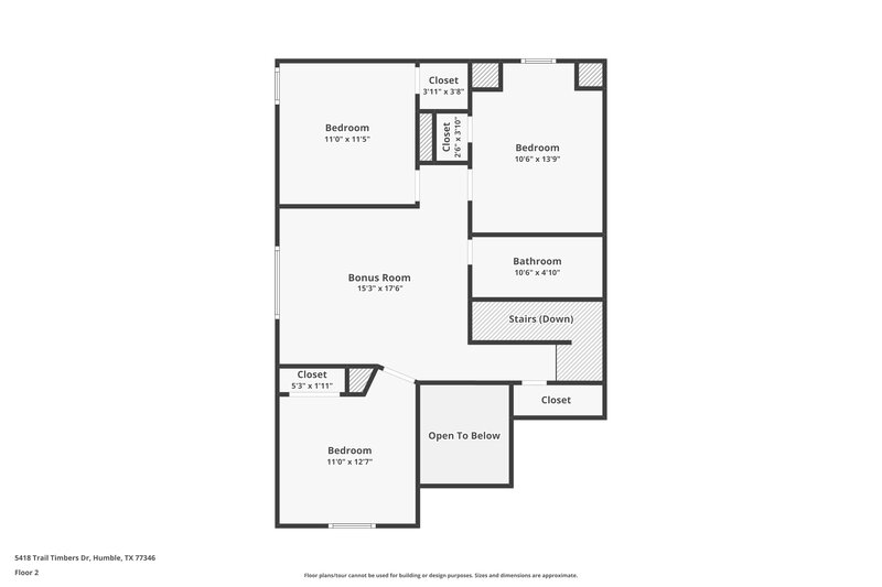1,940/Mo, 5418 Trail Timbers Dr Humble, TX 77346 Floor Plan View 2