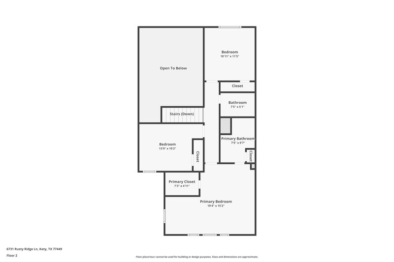 1,830/Mo, 6731 Rusty Ridge Ln Katy, TX 77449 Floorplan View 2