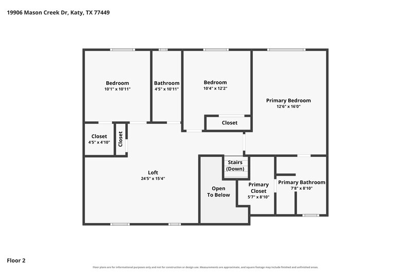 1,930/Mo, 19906 Mason Creek Dr Katy, TX 77449 Floor Plan View 2