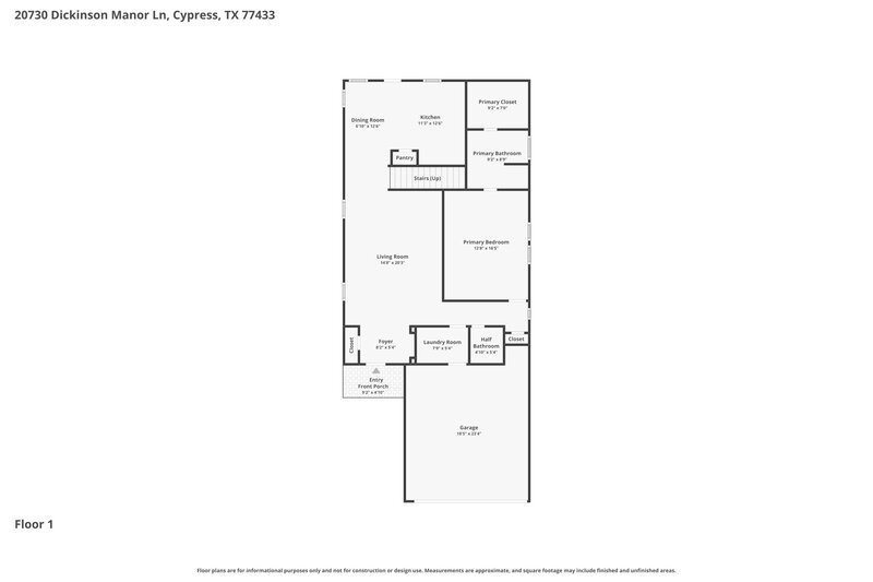 0/Mo, 20730 Dickinson Manor Ln Cypress, TX 77433 Floor Plan View