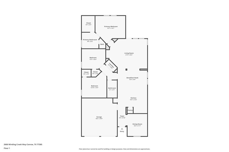 1,905/Mo, 2606 Winding Creek Way Conroe, TX 77385 Floor Plan View