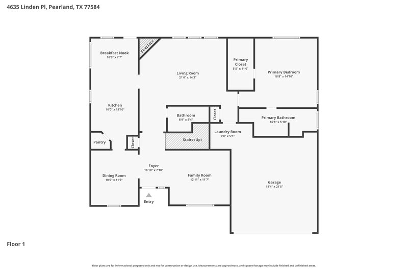 2,475/Mo, 4635 Linden Pl Pearland, TX 77584 Floor Plan View