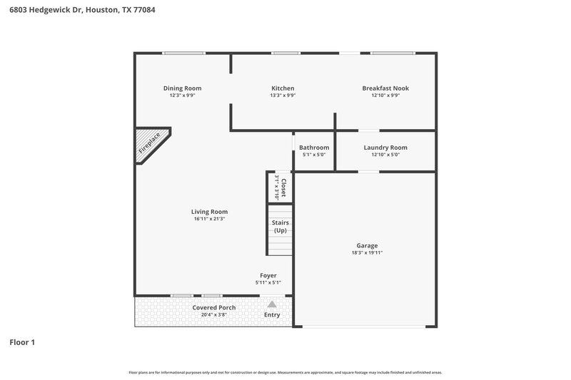 1,915/Mo, 6803 Hedgewick Dr Houston, TX 77084 Floorplan View