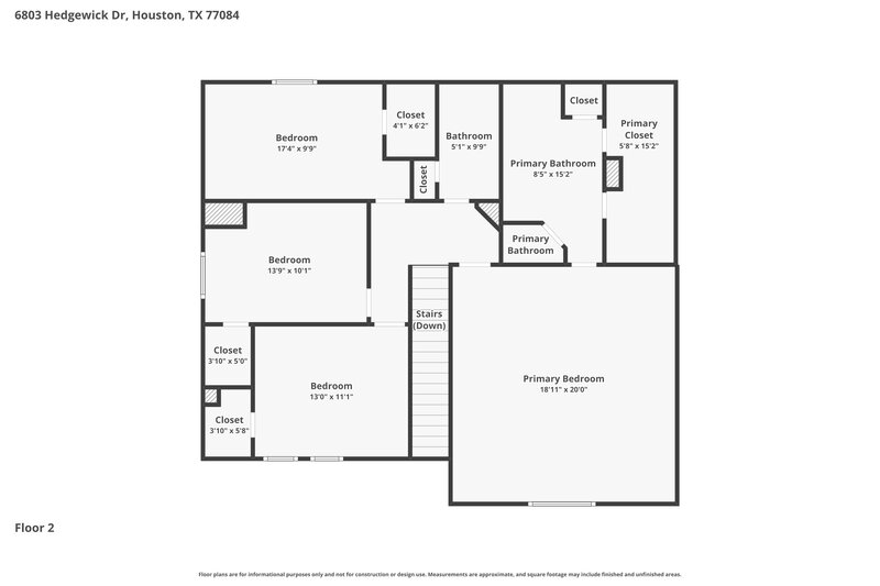 1,915/Mo, 6803 Hedgewick Dr Houston, TX 77084 Floorplan View 2