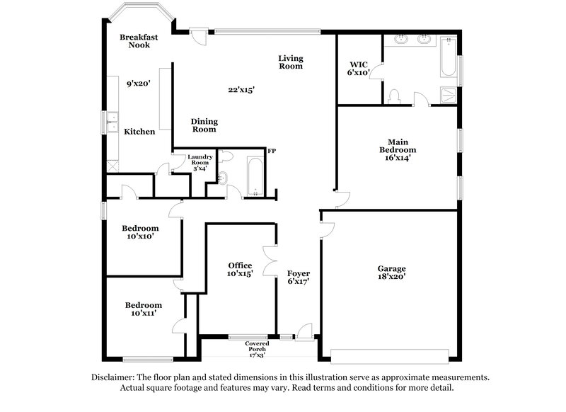 2,065/Mo, 3727 Liles Ln Humble, TX 77396 Floor Plan View