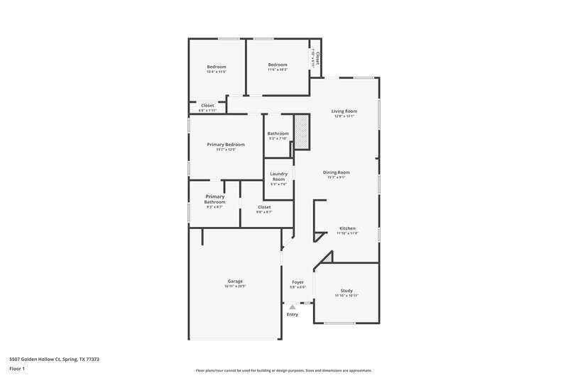 2,080/Mo, 5507 Golden Hollow Ct Spring, TX 77373 Floor Plan View