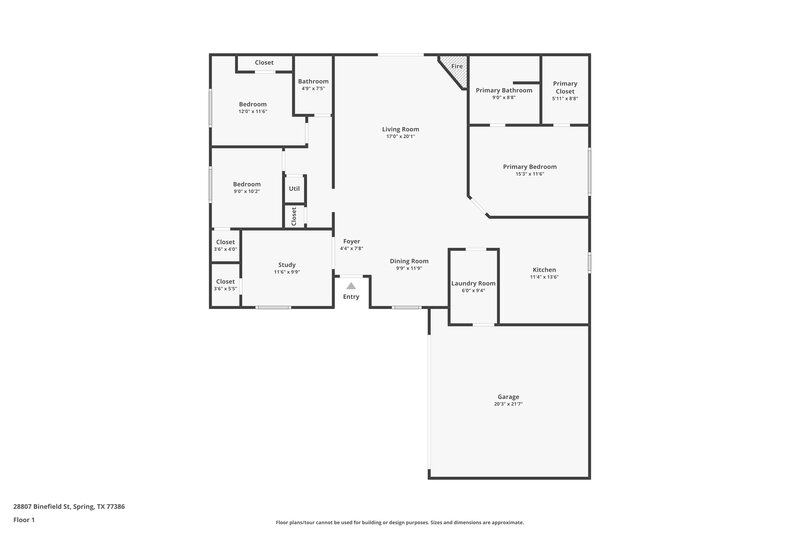 3,310/Mo, 28807 Binefield St Spring, TX 77386 Floor Plan View
