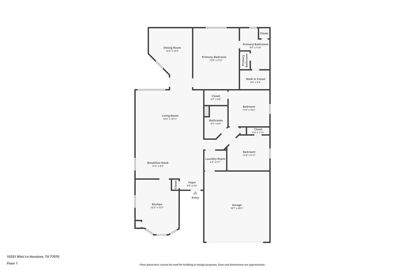 1,785/Mo, 10331 Mist Ln Houston, TX 77070 Floor Plan View