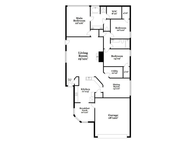 1,710/Mo, 12231 Hawthorne Hill Cir Humble, TX 77346 Floor Plan View