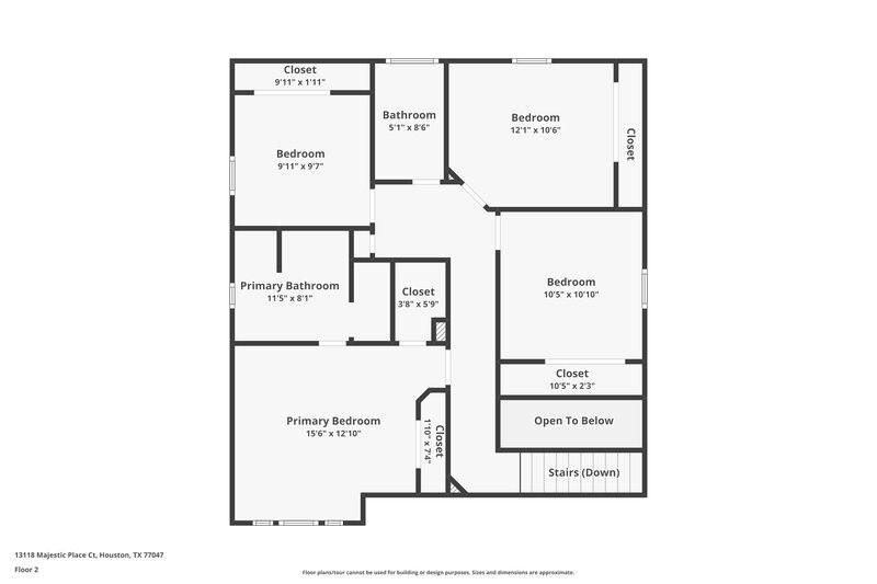 2,115/Mo, 13118 Majestic Place Ct Houston, TX 77047 Floor Plan View 2