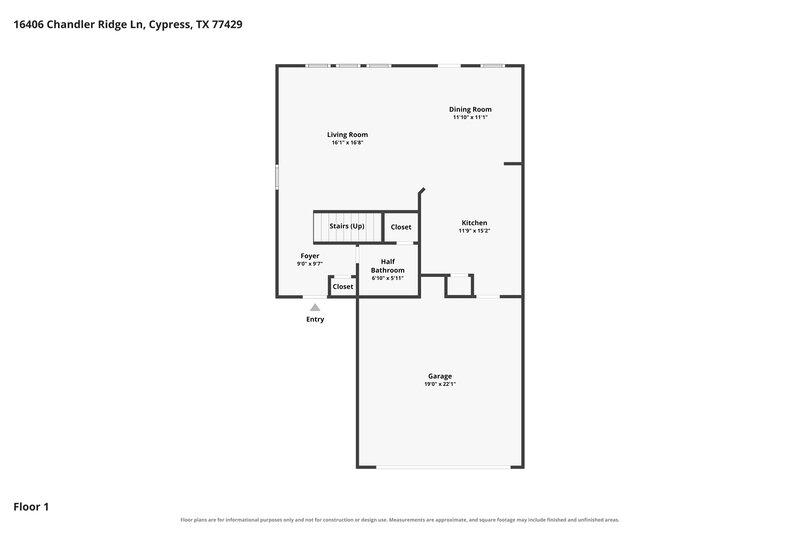 1,685/Mo, 16406 Chandler Ridge Ln Cypress, TX 77429 Floor Plan View