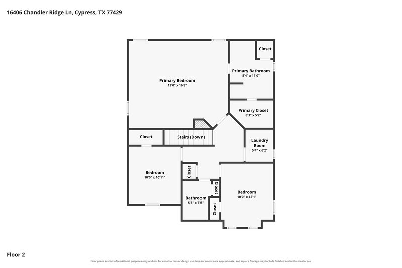 1,685/Mo, 16406 Chandler Ridge Ln Cypress, TX 77429 Floor Plan View 2