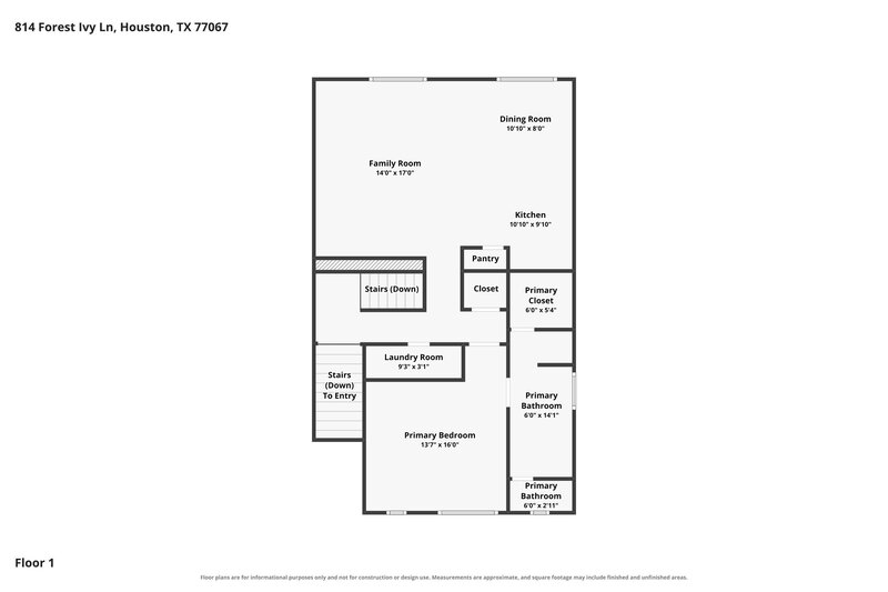 1,805/Mo, 814 Forest Ivy Ln Houston, TX 77067 Floor Plan View 2