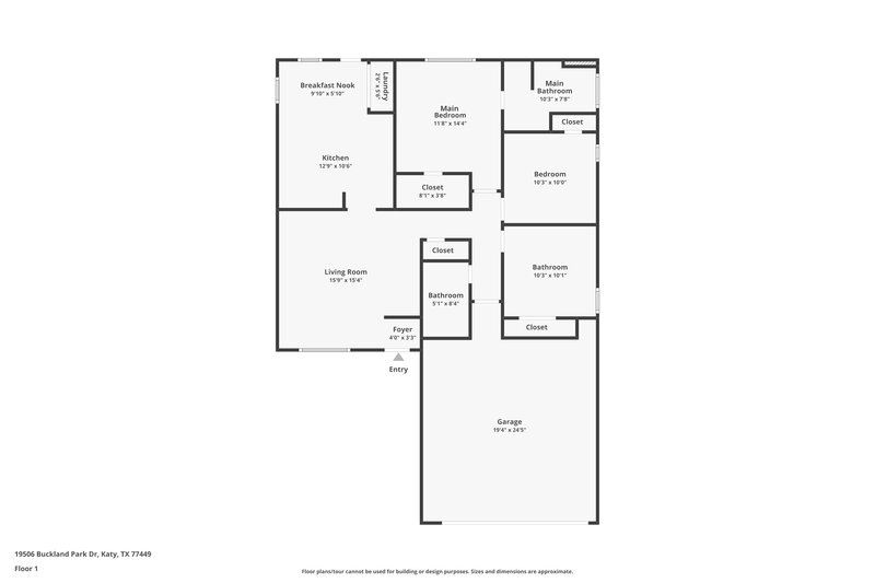 1,860/Mo, 19506 Buckland Park Dr Katy, TX 77449 Floor Plan View