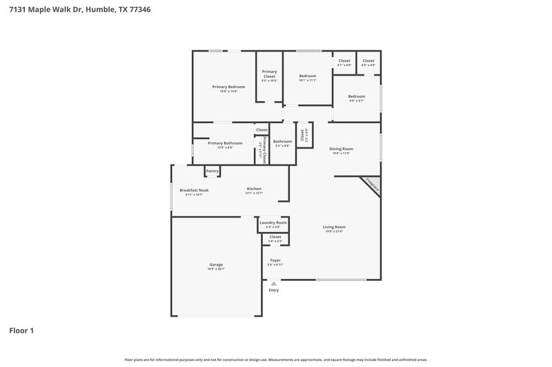 1,895/Mo, 7131 Maple Walk Dr Humble, TX 77346 Floor Plan View
