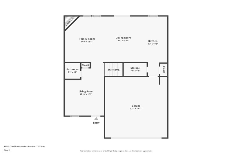 2,125/Mo, 16610 Cheshire Grove Ln Houston, TX 77090 Floor Plan View